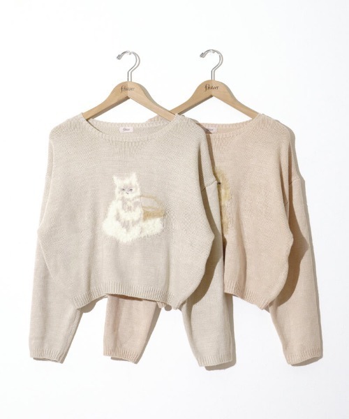 flower（フラワー）の「ベイビーアニマルニット（ニット/セーター・レディース・ピンク/アイボリー・FREE）」の21枚目の写真