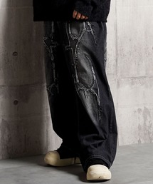 クラッシュアート ワイドデニムパンツ / Crushed Art Wide Denim Pants