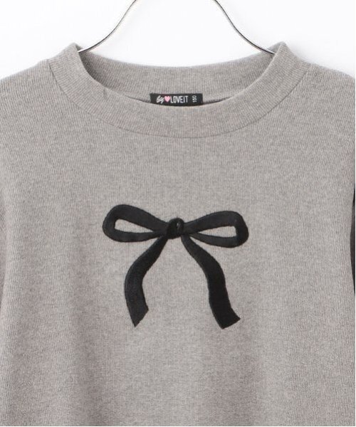 by LOVEiT（バイラビット）の「大人リボン起毛テレコプルオーバー（Tシャツ/カットソー・キッズ・ブラック/オフホワイト/グレー・120cm/130cm/140cm/150cm/160cm）」の11枚目の写真