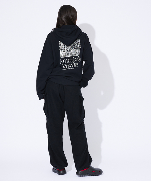 ABAHOUSE(アバハウス)の「【FRUIT OF THE LOOM/フルーツオブザルーム】FTL バックプリントフルーツ柄パーカー/PRINT LOGO HOODIE(パーカー・レディース・ブラック/グレー/ネイビー・M/XL/L)」の6枚目の写真