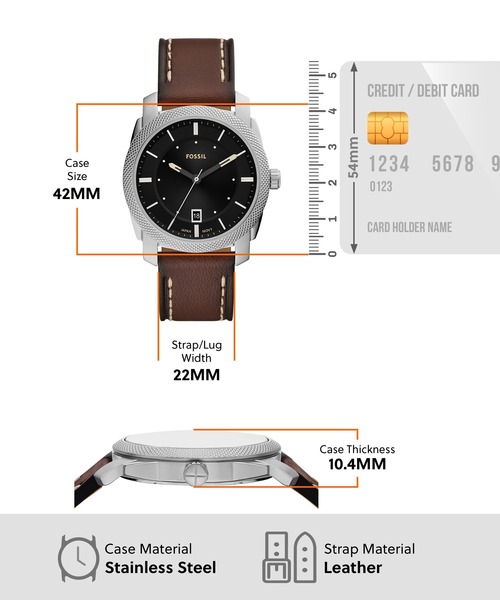 FOSSIL（フォッシル）の「フォッシル 腕時計 メンズ アナログ レザー FS6081SET（アナログ腕時計・メンズ・ブラウン・FREE）」の6枚目の写真