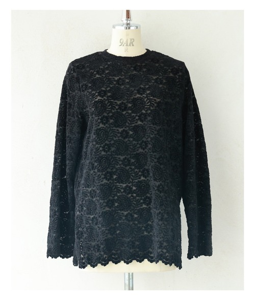 cawaii(カワイイ)の「(黒)ペイズリー柄浮かぶベロア風カットソートップス(Tシャツ/カットソー・レディース・ブラック・FREE)」の7枚目の写真