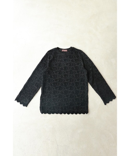 cawaii(カワイイ)の「(黒)ペイズリー柄浮かぶベロア風カットソートップス(Tシャツ/カットソー・レディース・ブラック・FREE)」の14枚目の写真