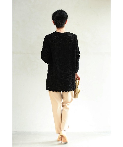 cawaii(カワイイ)の「(黒)ペイズリー柄浮かぶベロア風カットソートップス(Tシャツ/カットソー・レディース・ブラック・FREE)」の18枚目の写真