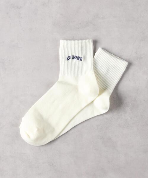 Right-on（ライトオン）の「BASIC SOCKS(ベーシックソックス)【レディース】ロゴ刺繍ソックス（ソックス/靴下・レディース・ベージュ/ブラック/オフホワイト・フリー）」の13枚目の写真