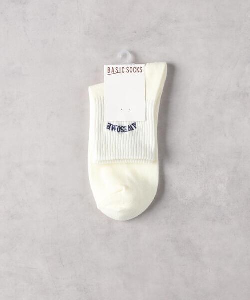 Right-on（ライトオン）の「BASIC SOCKS(ベーシックソックス)【レディース】ロゴ刺繍ソックス（ソックス/靴下・レディース・ベージュ/ブラック/オフホワイト・フリー）」の14枚目の写真