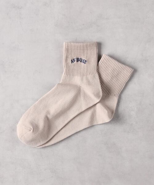 Right-on（ライトオン）の「BASIC SOCKS(ベーシックソックス)【レディース】ロゴ刺繍ソックス（ソックス/靴下・レディース・ベージュ/ブラック/オフホワイト・フリー）」の15枚目の写真