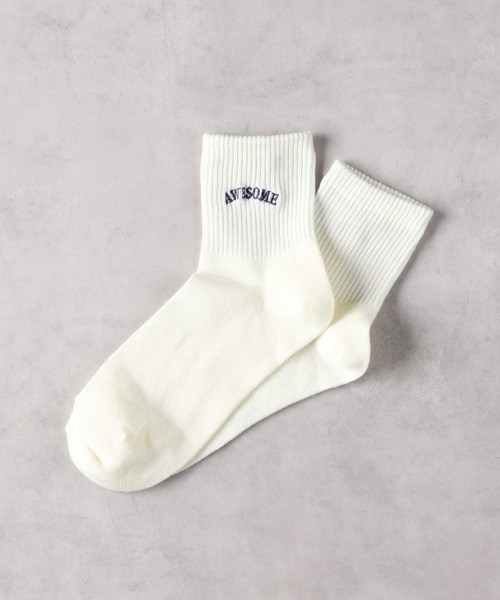 Right-on(ライトオン)の「【BASIC SOCKS】ロゴ刺繍ソックス(ソックス/靴下・レディース・ベージュ/ブラック/オフホワイト・フリー)」の2枚目の写真