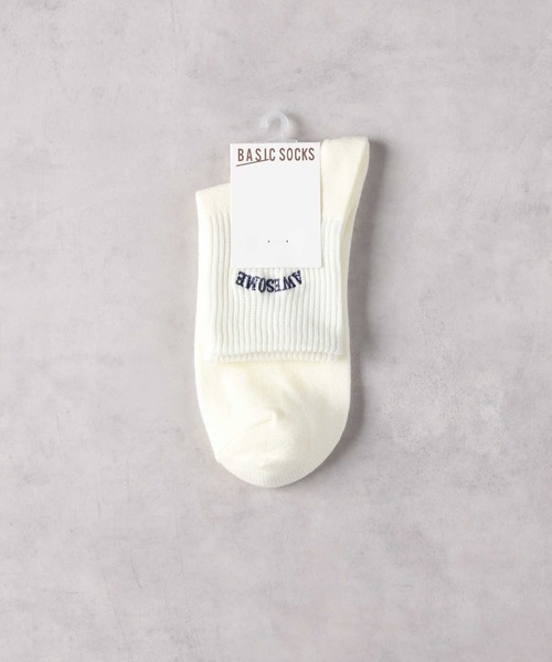 Right-on(ライトオン)の「【BASIC SOCKS】ロゴ刺繍ソックス(ソックス/靴下・レディース・ベージュ/ブラック/オフホワイト・フリー)」の5枚目の写真