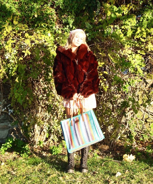 ROOPTOKYO（ループトウキョウ）の「【Sunkissed Sunflower / サンキッスド サンフラワー】マルチカラー ストロートートバッグ A4（トートバッグ・レディース・グリーン・FREE）」の4枚目の写真