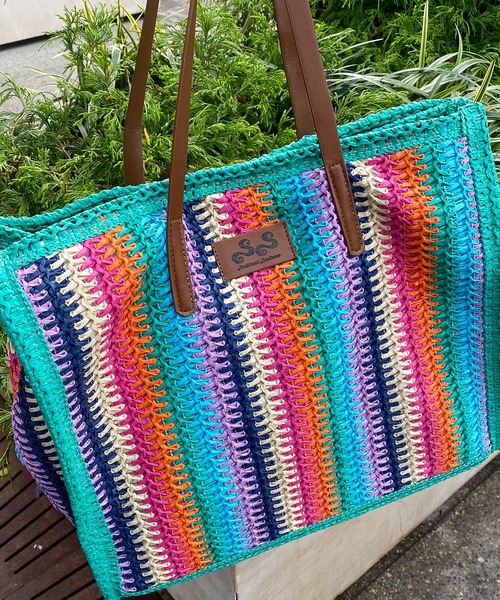 ROOPTOKYO（ループトウキョウ）の「【Sunkissed Sunflower / サンキッスド サンフラワー】マルチカラー ストロートートバッグ A4（トートバッグ・レディース・グリーン・FREE）」の5枚目の写真