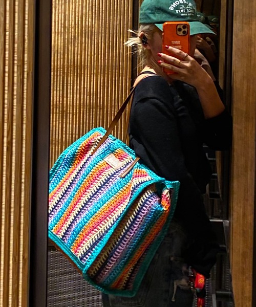 ROOPTOKYO（ループトウキョウ）の「【Sunkissed Sunflower / サンキッスド サンフラワー】マルチカラー ストロートートバッグ A4（トートバッグ・レディース・グリーン・FREE）」の20枚目の写真