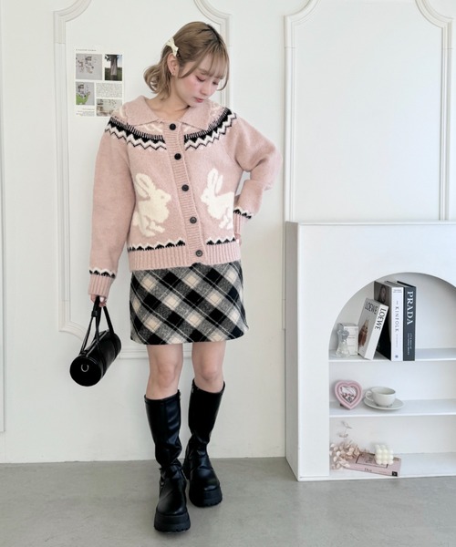Loueme（ルエム）の「ウサギカウチンニットカーディガン（ニット/セーター・レディース・アイボリー/ピンク/オフホワイト・FREE）」の9枚目の写真