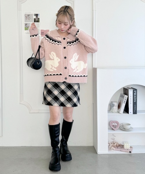 Loueme（ルエム）の「ウサギカウチンニットカーディガン（ニット/セーター・レディース・アイボリー/ピンク/オフホワイト・FREE）」の10枚目の写真