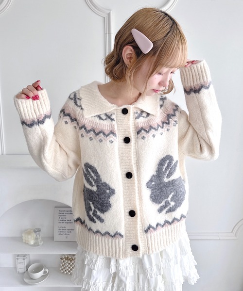 セール】ウサギカウチンニットカーディガン（ニット/セーター