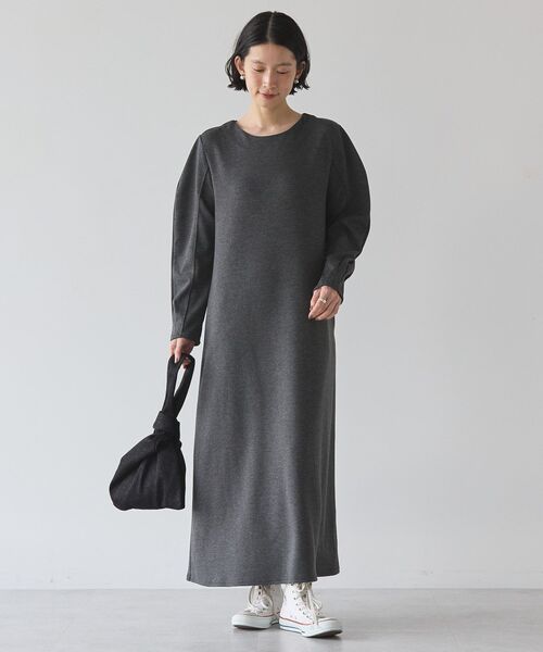AMERICAN HOLIC(アメリカンホリック)の「袖コンシャスポンチワンピース(ワンピース・レディース・ブラック/杢グレー・M/L)」の7枚目の写真
