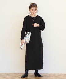 袖コンシャスポンチワンピース