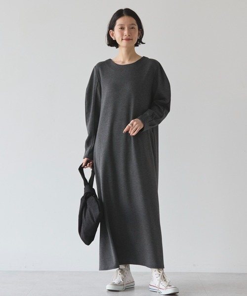 AMERICAN HOLIC(アメリカンホリック)の「袖コンシャスポンチワンピース(ワンピース・レディース・ブラック/杢グレー・M/L)」の5枚目の写真