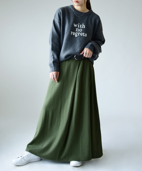 and it_(アンドイット)の「ロゴ刺繍ニットプルオーバー(ニット/セーター・レディース・チャコールグレー/オフホワイト/杢グレー・M-L)」の15枚目の写真