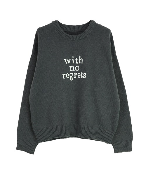 and it_(アンドイット)の「ロゴ刺繍ニットプルオーバー(ニット/セーター・レディース・チャコールグレー/オフホワイト/杢グレー・M-L)」の17枚目の写真