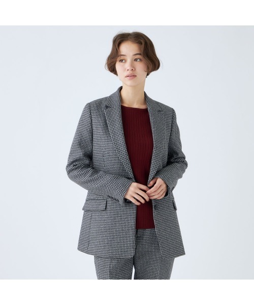 SUIT SELECT（スーツセレクト）の「【おうちで洗える】ボートネックニット×リブデザイン（ニット/セーター・レディース・ネイビー/オフホワイト/ブラウン/ワインレッド・SMALL/MEDIUM/LARGE）」の8枚目の写真
