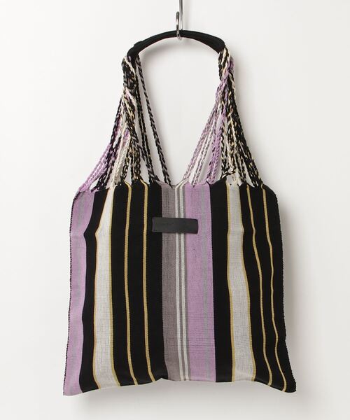 【Moon Bird/ムーンバード】手織りのハンモックバッグL/ パープル（トートバッグ）｜MAISON mou（メゾンムー）