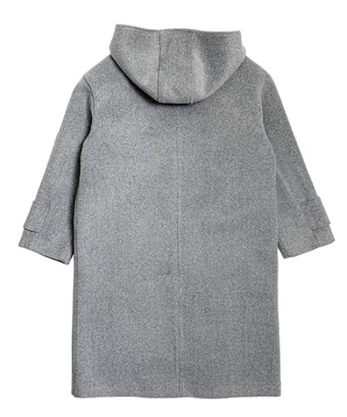 コムデギャルソン グレー ダッフルコート ウール混紡 フード付き ダッフルコート ふわかるWOOLLY＋ ストレッチ アウター ビジネス
