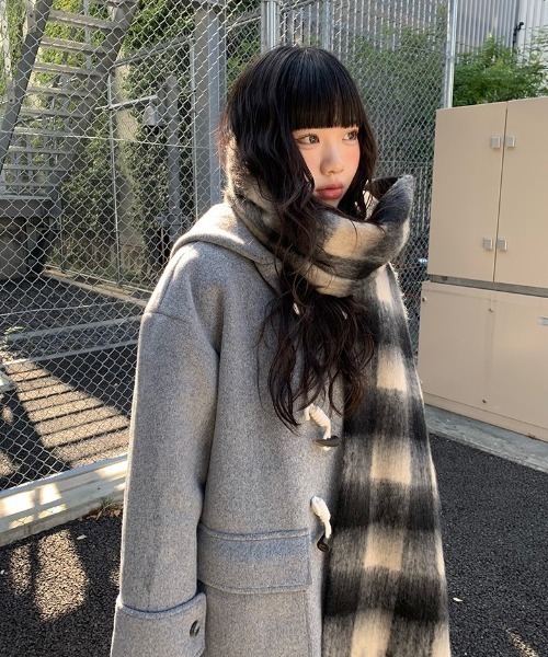 フード付きフェイクファーダッフルコート　anyonemore フード付きフェイクファーダッフルコート anyonemore フェイク
