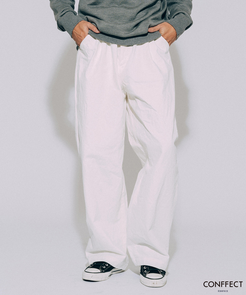 EDIFICE（エディフィス）の「【CONFFECT EDIFICE】デニムワイドパンツ（デニムパンツ・メンズ・ネイビー/ホワイト系その他/ホワイト・SMALL/MEDIUM/LARGE）」の2枚目の写真