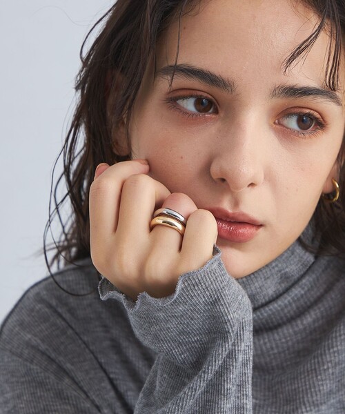 green label relaxing(グリーンレーベルリラクシング)の「【WEB限定】シンプル リング 2本セット(リング・レディース・ゴールド/その他1/シルバー・FREE)」の6枚目の写真