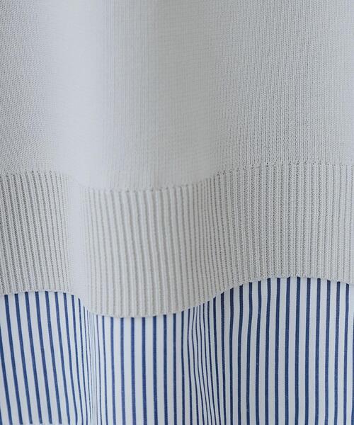 SHOO・LA・RUE（シューラルー）の「【洗える】一枚で簡単こなれ見え スポンディッシュ 裾レイヤード風ニット（ニット/セーター・レディース・ネイビー/ライトブルー/ベビーピンク/ライトグレー/イエロー系その他・01/04/03/02）」の9枚目の写真