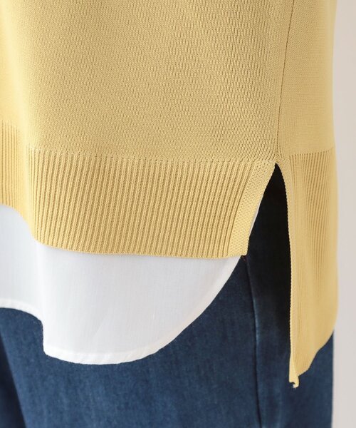 SHOO・LA・RUE（シューラルー）の「【洗える】一枚で簡単こなれ見え スポンディッシュ 裾レイヤード風ニット（ニット/セーター・レディース・ネイビー/ライトブルー/ベビーピンク/ライトグレー/イエロー系その他・01/04/03/02）」の19枚目の写真