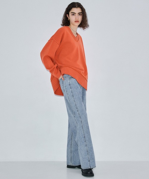 ラムウールVネックニット（ニット/セーター）｜PUBLIC TOKYO