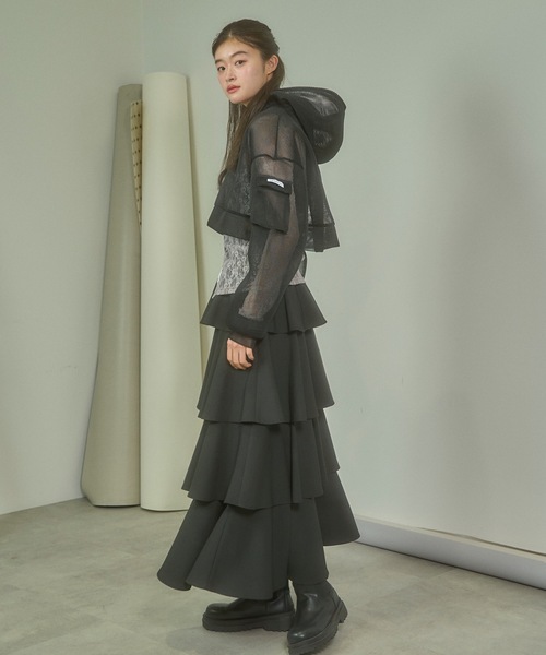 ☆pompom☆プロフ必読 スコットクラブ購入 シアーパーカー セール】クロップドメッシュシアーパーカー（パーカー）｜VIOLETTA