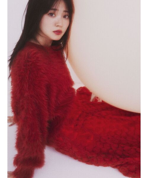 dazzlin（ダズリン）の「シャギークルーニットトップス（ニット/セーター・レディース・ピンク/レッド/アイボリー/チャコールグレー・FREE）」の16枚目の写真