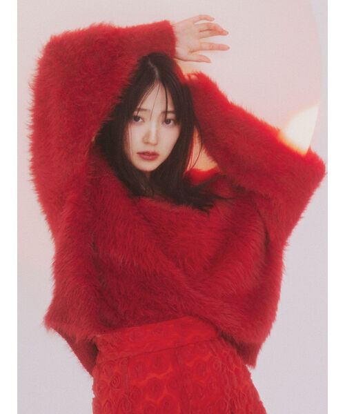 dazzlin（ダズリン）の「シャギークルーニットトップス（ニット/セーター・レディース・ピンク/レッド/アイボリー/チャコールグレー・FREE）」の19枚目の写真