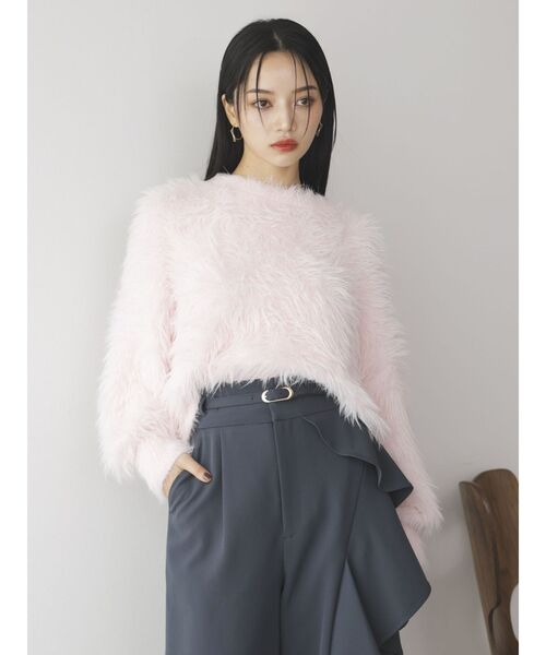 dazzlin（ダズリン）の「シャギークルーニットトップス（ニット/セーター・レディース・ピンク/レッド/アイボリー/チャコールグレー・FREE）」の20枚目の写真