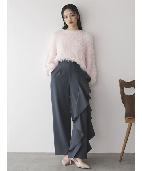 dazzlin（ダズリン）の「シャギークルーニットトップス（ニット/セーター・レディース・ピンク/レッド/アイボリー/チャコールグレー・FREE）」の21枚目の写真