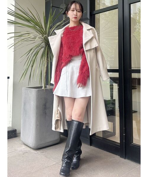 dazzlin（ダズリン）の「シャギークルーニットトップス（ニット/セーター・レディース・ピンク/レッド/アイボリー/チャコールグレー・FREE）」の14枚目の写真