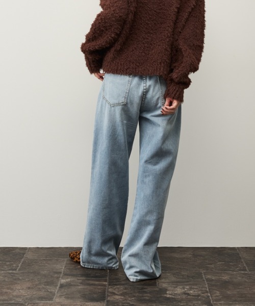 SHELLY★ セール】ドロストワイドストレートデニム（デニムパンツ