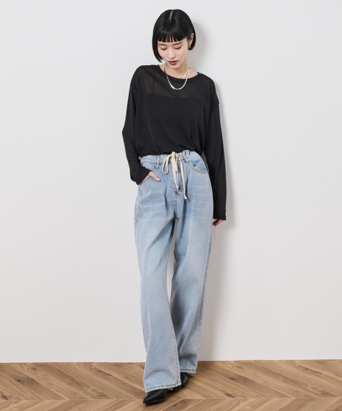 ドロストワイドストレートデニム（デニムパンツ）｜Shelly island