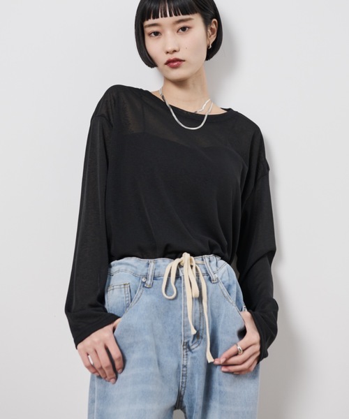 シェリーページ シアー裾ドロストワイドスリーブシャツ | COLONY 2139(コロニー