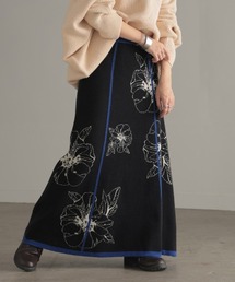 ジャガード」に該当するスカート（ブラック/黒色系・花柄