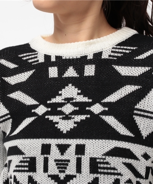 earth music&ecology（アースミュージックアンドエコロジー）の「ノルディック柄ニットプルオーバー（ニット/セーター・レディース・サックスブルー/ブラウン/ブラック・FREE）」の8枚目の写真