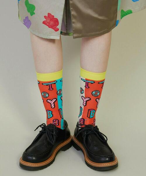 FRAPBOIS(フラボア)の「トイボソックス(ソックス/靴下・レディース・エメラルド/パープル/チャコールグレー・FREE)」の2枚目の写真