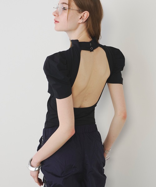 VIOLETTA（ヴィオレッタ）の「カップ付きバックシャンボディスーツ（Tシャツ/カットソー・レディース・ブラック/カーキ・FREE）」の20枚目の写真