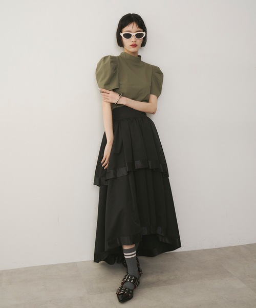 カップ付きバックシャンボディスーツ（Tシャツ/カットソー