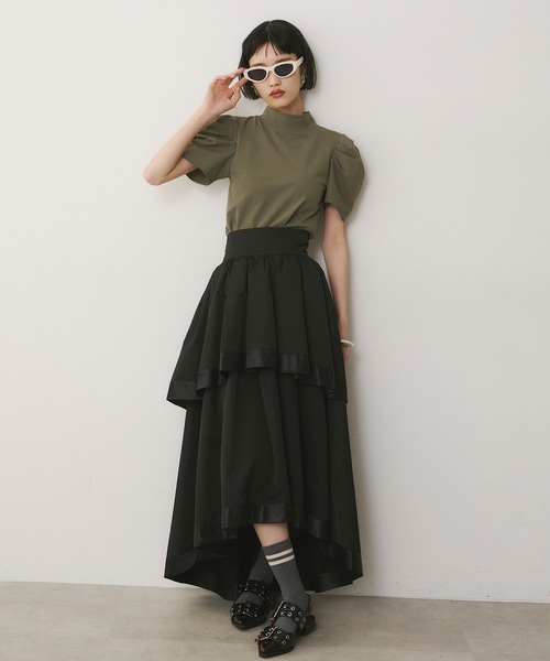 VIOLETTA（ヴィオレッタ）の「カップ付きバックシャンボディスーツ（Tシャツ/カットソー・レディース・ブラック/カーキ・FREE）」の9枚目の写真