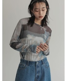 [2025SS COLLECTION]ニュアンス柄シアーロングＴシャツ