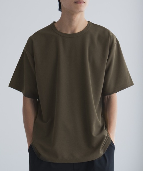 NAVY(ネイビー)の「さらさらした肌さわりの上品見えジョーゼットクルーネックTシャツ(Tシャツ/カットソー・メンズ・ブルーグレー/ホワイト/モカ/ブラック/チャコールグレー/ワイン/カーキ・XXL/XL/L/M/S)」の6枚目の写真